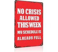 BIRXPMOS My Schedule Is Already Full No Crisis Allowed Funny Metal Sign for Work Office Study 8 X 12 in