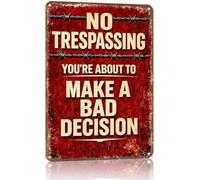 BIRXPMOS No Trespassing Retro Sign for Private Parking Area 8 X 12 in | Easy to on gate or wall deters unwanted visitors