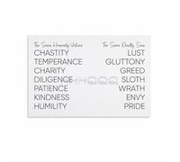 BIRXPMOS The Seven Virtues and Seven Deadly Sins, Classic Religious Art, Statement Wall Decor for Living Room Office(Unframed,12x18inch(30x45cm))
