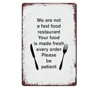 BIRXPMOS Vintage Restaurant Metal Tin Sign Retro Fresh Made To Order Sign Humorous Kitchen Wall-Art for Cafe Diner or Home (8 X 12 inch)