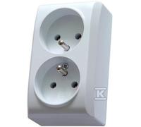 N-2BZ/00 Prise double avec terre N/T IP20 blanche
