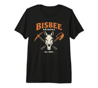 Bisbee Arizona Pelle à pioche Motif tête de Mort T-Shirt Haut de Gamme