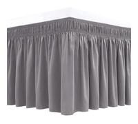 Biscaynebay Cache-sommier pour Grand lit, Hauteur de 38,1 cm, Gris argenté, élastique Anti-poussière, Facile à Installer, résistant aux Plis et à la décoloration, Tissu Luxueux Solide, Lavable en
