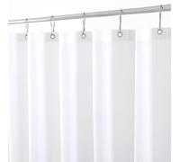 Biscaynebay Hotel Quality Fabric Shower Curtain Liners 72" X 72", White Water Resistant Bathroom Curtains Rust Resistant Grommets Weighted Bottom Hem Machine Washable