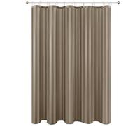 Biscaynebay Rideau de douche en tissu - 183 x 183 cm - Taupe - Imperméable - Rayures damassées - Lavable en machine