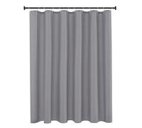 Biscaynebay Rideau de Douche en Tissu avec Doublure Courte de 182,9 cm de Large x 165,1 cm de Long, Gris argenté, résistant à l'eau, œillets résistants à la Rouille, Bas lesté, Lavable en Machine