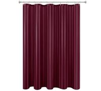 Biscaynebay Rideau de douche en tissu imperméable à rayures damassées - Lavable en machine - Bordeaux - 183 x 183 cm