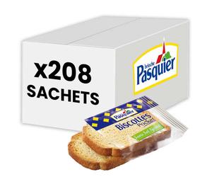 Biscotte Pasquier Sans sel ajouté 2 tranches - carton de 208 sachets de 2 biscottes