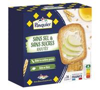 Biscottes Sans Sel Sans Sucres Ajoutés PASQUIER - la boite de 300g Lot De 4 - Par Lot