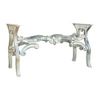 Biscottini Base pour table en fonte 128 x 72 x 59 cm - Structure pieds - Base pour plateau en verre - Structure pour table à manger, bureau, table d'extérieur - Pieds table basse rectangulaire