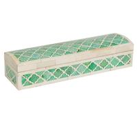 Biscottini Boîte en bois et os 30 x 8 x 7 cm - Boîte de rangement - Petite boîte en bois - Boîte à souvenirs