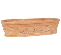 Biscottini Boîte en terre cuite artisanale fabriquée en Italie 80 x 28 x 19 cm - Jardinière rectangulaire pour plantes - Pots décoratifs extérieurs et intérieurs - Bol en terre cuite pour fleurs