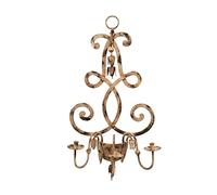 Biscottini Bougeoir Suspendu en Fer forgé 108x35x55 cm | Bougeoir Vintage forgé à la Main | Chandelier Mural Antique
