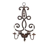 Biscottini Bougeoir Suspendu en Fer forgé 108x35x55 cm | Bougeoir Vintage forgé à la Main | Chandelier Mural Antique