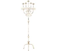 Biscottini Candélabre Colonne en Fer Forgé Blanc Antique Shabby chic 161 cm