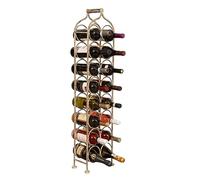 Biscottini Casier à vin en fer forgé 105 x 12 x 24 cm - Casier à vin pour 16 bouteilles - Refroidisseur à vin blanc antique