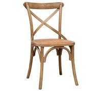 Biscottini Chaise Cuisine Thonet en bois massif et rotin 46x42x86 cm - Chaise de salle à manger shabby - Chaises de salle à manger - Chaises de restaurant Cross Vintage