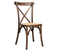 Biscottini Chaise cuisine vintage en bois de frêne L42xPR43xH88 - Chaises de salle à manger - Chaises de cuisine - Chaises de salle à manger bois - Chaises de salon assise en rotin finition noyer