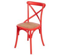 Biscottini Chaise de salle à manger en bois massif Vintage - Chaises de cuisine et salon en rotin Thonet - Chaises intérieures et extérieures rembourrées - Chaise en peluche Rustica Cross