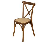 Biscottini Chaise en bois et rotin style Bistrot avec dossier en croix - Chaises pour cuisine, salle à manger, bar et restaurant Thonet - Chaises empilables Vintage - Chaise empilable Rustica Cross