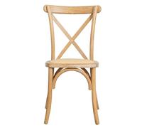 Biscottini Chaise en bois et rotin style Bistrot avec dossier en croix - Chaises pour cuisine, salle à manger, bar et restaurant Thonet - Chaises empilables Vintage - Chaise empilable Rustica Cross