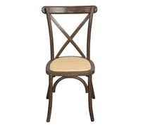 Biscottini Chaise en bois et rotin style Bistrot avec dossier en croix - Chaises pour cuisine, salle à manger, bar et restaurant Thonet - Chaises empilables Vintage - Chaise empilable Rustica Cross