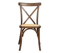 Biscottini Chaise en bois et rotin style Bistrot avec dossier en croix - Chaises pour cuisine, salle à manger, bar et restaurant Thonet - Chaises empilables Vintage - Chaise empilable Rustica Cross