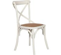 Biscottini Chaise en bois massif Blanc Vintage Thonet 44x47x88 cm - Chaises de cuisine en rotin et dossier cornoué - Chaise de salle à manger - Chaises d'extérieur et d'intérieur Bistrot Rustiche