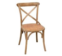 Biscottini Chaise en bois massif Vintage Thonet 44x47x88 cm - Chaise de cuisine en rotin et shienale courbé - Chaises de salle à manger - Chaises d'extérieur et d'intérieur Bistrot Rustiche Cross