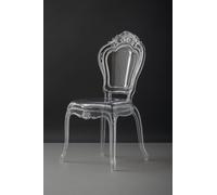 Biscottini Chaise en polycarbonate transparent - Cuisine, salon - Fauteuils baroques salle à manger chambre - Plastique imperméable élégante mariage cérémonies