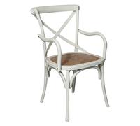 Biscottini Chaises de salle à manger bois massif 89x43x50 cm - Chaise cuisine et salon en rotin - Chaises en bois pour l'extérieur et l'intérieur - Chaise bois blanc, 1_L4657