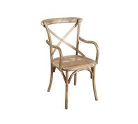 Biscottini Chaises de salle à manger en bois massif 89x50x43 cm - Chaise cuisine et salon en rotin - Chaises en bois d'extérieur et intérieur Cross