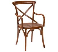 Biscottini Chaises de salle à manger en bois massif et rotin - Chaise cuisine et salon 52x45x90 cm - Chaises d'extérieur et d'intérieur pour événements - Fauteuil en peluche rustique avec accoudoirs