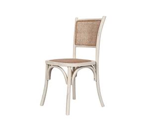 Biscottini Chaises de salle à manger en bois massif et rotin - Chaise de cuisine et salon en rotin - Chaises extérieures et intérieures pour événements - Chaise en peluche rustique - Thonet vintage