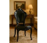 Biscottini Chaises en polycarbonate noir - Chaise cuisine salon 53 x 50 x 97,5 - Fauteuils baroques salle à manger chambre - Fauteuil en plastique pour extérieur moderne mariage cérémonies