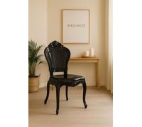 Biscottini Chaises en polycarbonate noir - Chaise de cuisine salon 53 x 50 x 97,5 cm - Fauteuil baroque pour salle à manger chambre à coucher - Chaise en plastique pour extérieur, mariage, cérémonie