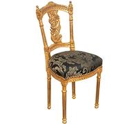 Biscottini Chaises Louis XVI 92x40x46 cm | Chaise style français antique or | Fauteuil de chambre à coucher | Chaises de style baroque