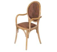 Biscottini Chaises Salle à manger Bois et Simili-cuir Thonet 45x47x96 cm - Fauteuil en similicuir Chambre Vintage - Fauteuil rembourré Salon - Chaise avec accoudoirs Cuisine et Salon Classique