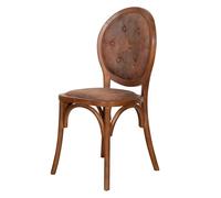 Biscottini Chaises Salle à manger Bois massif et simili cuir Thonet 43x48x96 cm - Fauteuil en simili cuir Chambre Vintage - Fauteuil rembourré Salon - Chaise cuisine et salon Classique