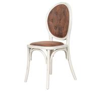 Biscottini Chaises Salle à manger Bois massif et simili cuir Thonet 43x48x96 cm - Fauteuil en simili cuir Chambre Vintage - Fauteuil rembourré Salon - Chaise cuisine et salon Classique