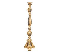 Biscottini Chandelier Bois L30,5XPR30,5XH120 cm - Bougeoir de Terra - Bougeoir Bois - Bougeoir Or et Noir Fabriqué en Italie - Chandelier Shabby
