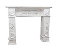 Biscottini Cheminée Imitation Shabby 114 x 102 x 20 cm | Imitation cheminée décorative avec Finition Antique | Cadre cheminée Shabby en Bois