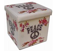 Biscottini Cube Rangement 32x32x32cm | Coffre de Rangement en Simili Cuir | Pouf Coffre Rangement | Pouf Coffre Repose-Pieds | Cube de Rangement