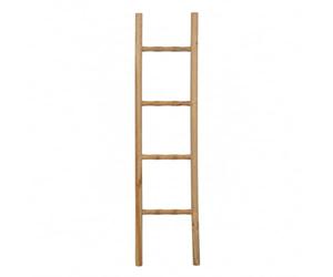 Biscottini Échelle porte-serviettes de salle de bain 32 x 4 x 130 cm - Échelle décorative en bois - Échelle porte-serviettes murale en métal, bambou