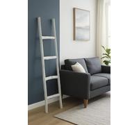 BISCOTTINI Escabeau porte-serviettes de bain 39 x 7 x 132 - Escalier décoratif en bois blanc - Escalier bois porte-serviettes - Escalier porte-serviettes en bambou - Porte-serviettes mural en métal