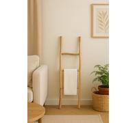 Biscottini Escalier décoratif en bois - porte-serviettes mural en métal, Bambu