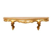 Biscottini Étagère murale de style classique 47 x 13 x 14 cm - Étagère ornementale - Étagère murale décorative dorée - Étagère murale shabby chic fabriquée en Italie