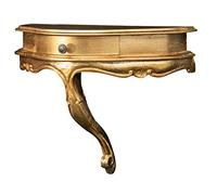 Biscottini - Étagère Murale en Bois Finition Feuille Or Antique - L50 x Pr24 x H40 cm - Plateau Mural en Bois - Fabriqué en Italie - Étagère
