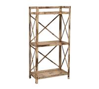 Biscottini Etagere Shabby en Fer Finition Naturelle Antique L39XPR21XH76,5 CM - Bibliothèque - Armoire d'entrée - Bibliothèque Murale - Console d'entrée