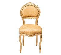 Biscottini Fauteuil Baroque 44x41x89 cm | Chaise Louis XVI | Fauteuil Salle a Manger | Chaise Style Louis XVI | Meuble Baroque | Fauteuils doré